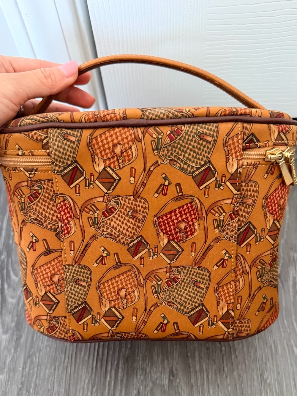 Rare Vintage Longchamp Printed Cosmetic Case/bag - Picture 3 of 6